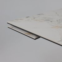 Кухонный стол Lepremo AV 2119 МДФ+керамика раздвижной 1200-1800x800 (натуральный глянцевый Gold Jade/черный)