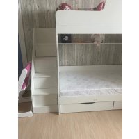 Двухъярусная кровать Можга Капризун 6 с ящиками Р443 (белый)