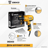 Дрель-шуруповерт Deko DKD450 SET 063-4281