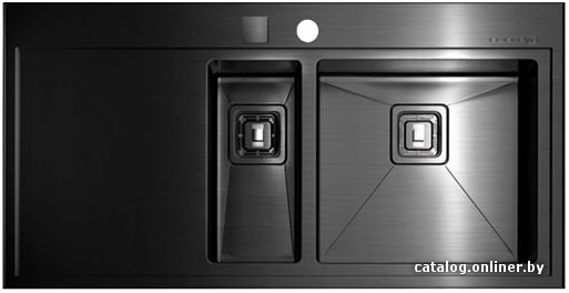 Кухонная мойка Omoikiri Akisame 100-2-GM-R 4973104 (вороненая сталь)