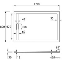 Душевой поддон Cezares TRAY-AS-AH-120/80-30-W