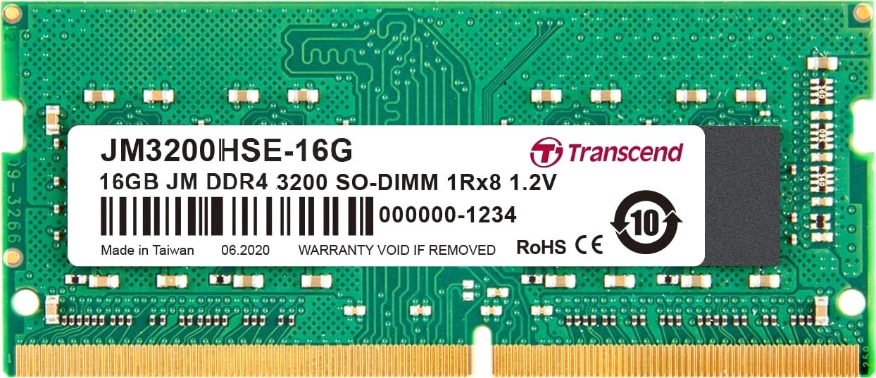 

Оперативная память Transcend JetRam 32GB DDR4 SODIMM PC4-25600 JM3200HSE-32G