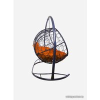 Подвесной диван M-Group Лежебока 11180307 (с серым ротангом/оранжевая подушка)