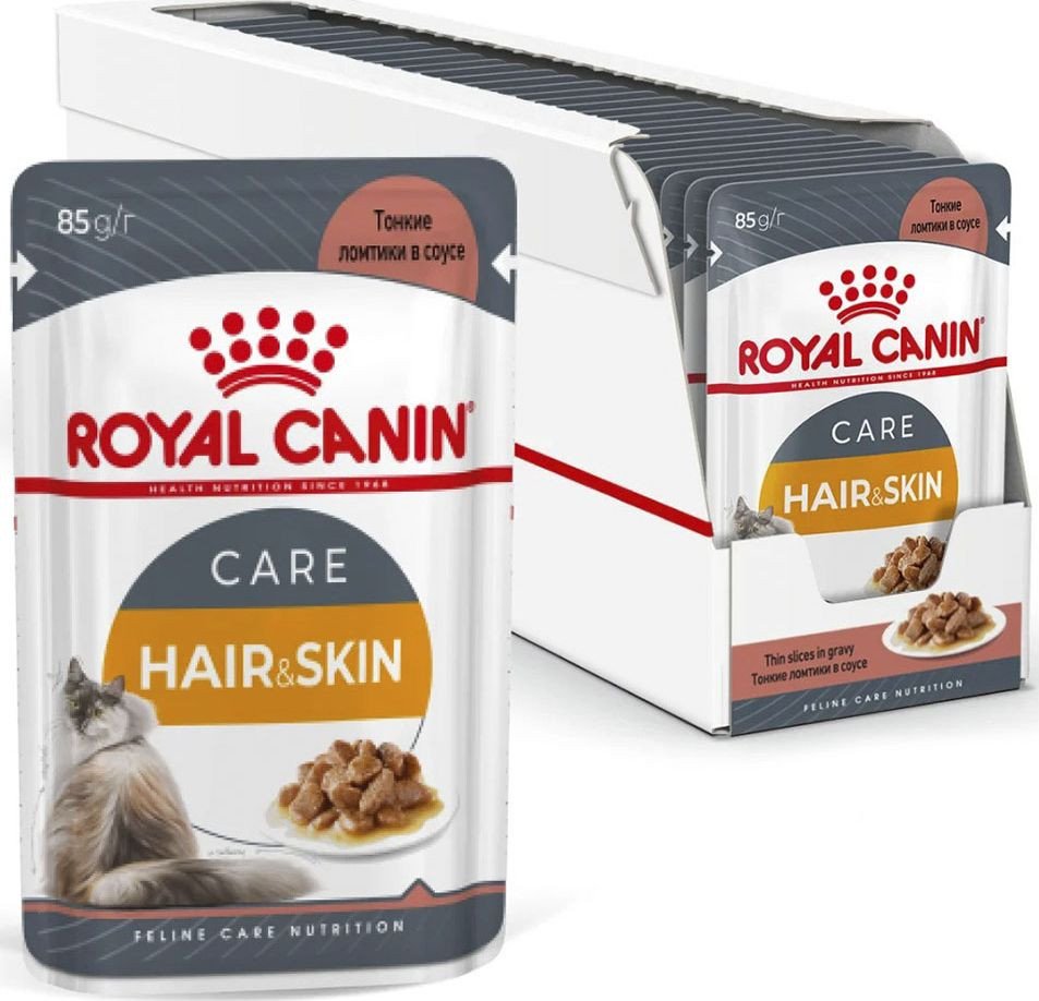 Пресервы Royal Canin Hair&Skin in Gravy кусочки в соусе 28x85 г