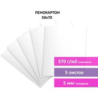 Пенокартон BRAUBERG матовая 50x70 370 г/м2 5 л 112471