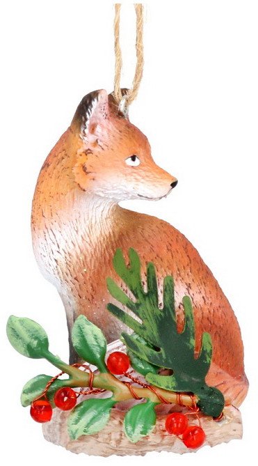 

Елочная игрушка Gisela Graham Potting Shed Лиса на бревне 15565