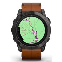 Умные часы Garmin Epix Pro Gen 2 Sapphire 51 мм (карбоново-серый титан/каштановый, с кожаным и силиконовым ремешками)