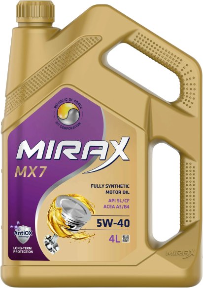 

Моторное масло Mirax MX7 5W-40 SL/CF A3/B4 4л