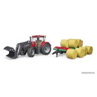 Набор Bruder Case IH Optum 300CVX с погрузчиком, прицепом и 8 тюками 03198