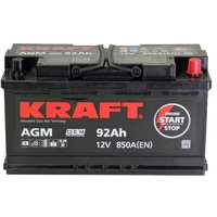 Автомобильный аккумулятор KRAFT AGM R+ (92 А·ч)