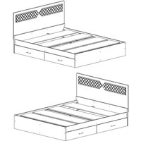 Кровать МебельЭра Николь 1400 (шимо/лиственница темная)