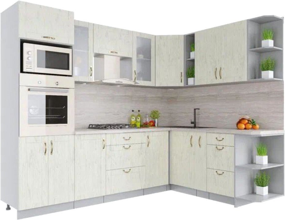 

Готовая кухня Интерлиния Мила Крафт 1.88x2.6 правая (дуб снежный)
