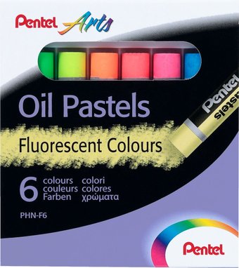 Пастель масляная Pentel флуоресцентная PHN-F6 (6 цв)