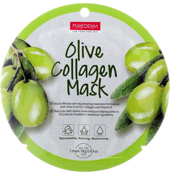 

Purederm Маска для лица тканевая Olive Collagen Mask 18 г
