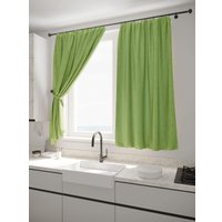 Комплект штор Loon Флэкслин на ленте 1.35x1.7 м (салатовый, 2 шт)