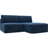 Угловой диван Лига диванов Лига-060 НПБ угол универсальный 129510 (велюр Brut 11 синий)