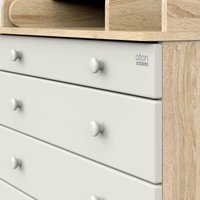 Детский комод Атон Мебель Maks ЛДСП 800/5 с органайзером (дуб сонома/серый шелк)