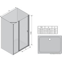 Душевая дверь Ravak Chrome CSD2 120 (серебристый/прозрачное)