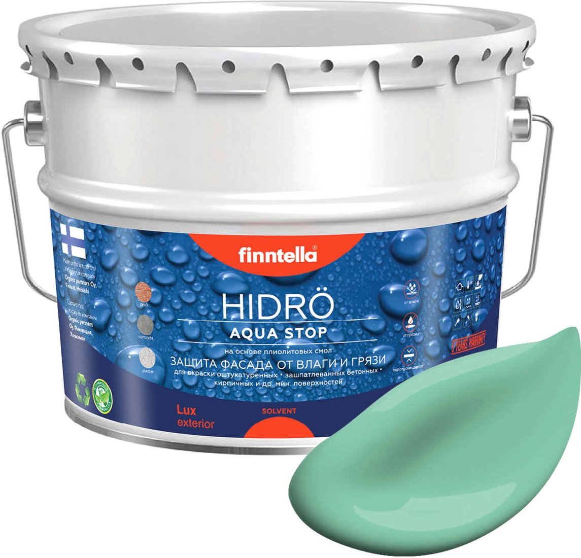 

Краска Finntella Hidro Viilea F-14-1-9-FL037 9 л (светло-бирюзовый)