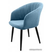 Стул Гальваник Камино-гранде (эмаль черный муар/Catania Dusty Blue)