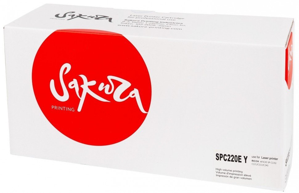 

Картридж Sakura Printing SPC220EY (аналог Ricoh SASPC220EY)