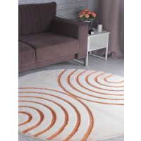 Ковер для жилой комнаты Pixel Rabbit Carving PX4005-DAIRE-CREAM-TERRA (1.6x1.6)