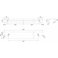 Ручка мебельная Boyard Ray 2.0 RT809BL.1/448/500