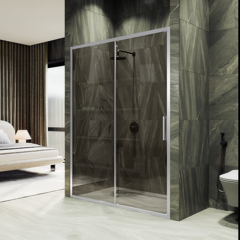 

Душевая дверь MaybahGlass 195x140 MGD-1691-5 (бронзовое стекло/хром матовый)