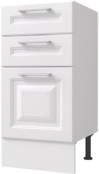 

Шкаф напольный Горизонт Классик 40 3 ящика кухонный (белый эмалит)