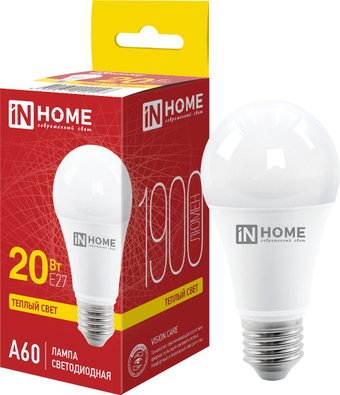Светодиодная лампочка In Home LED-A60-VC 20 Вт 230В Е27 3000К 1900 Лм