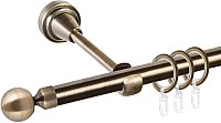 Карниз для штор АС ФОРОС Grace D16Г + заглушка Шар малый (1.6м, антик)