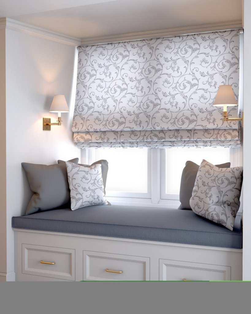 

Римская штора Jalux Вензеля 0502/1 170x170 (серый)