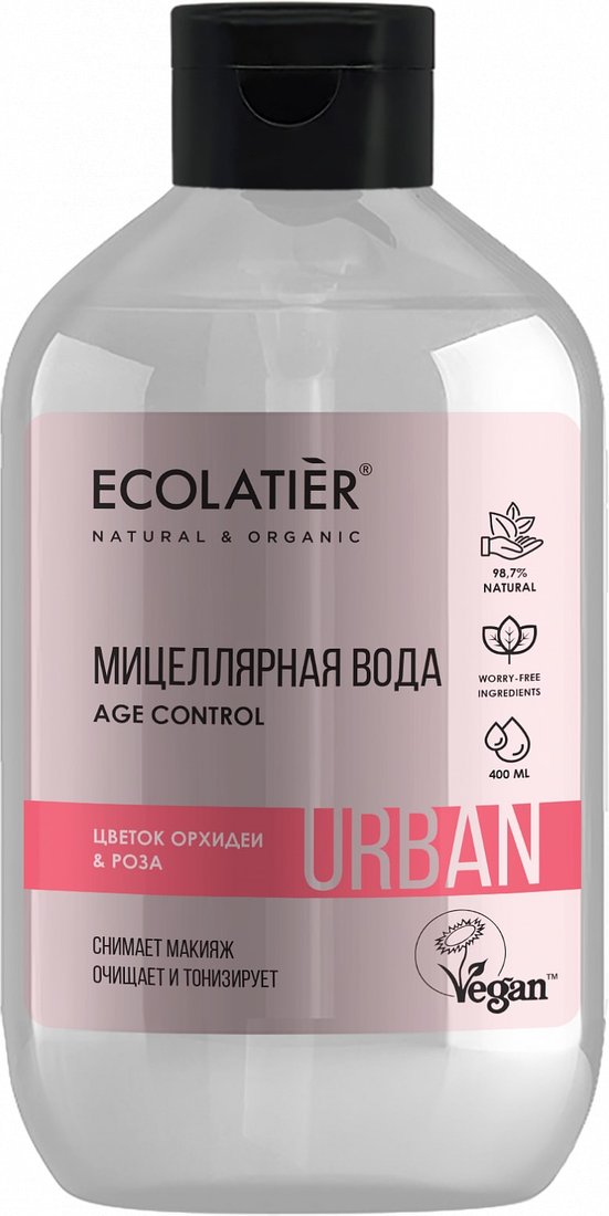 

Ecolatier Мицеллярная вода Urban цветок орхидеи и роза 400 мл