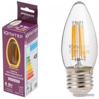 Светодиодная лампочка Юпитер C37 E27 6 Вт 3000 К JP6003-03