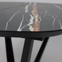 Кухонный стол Listvig Merlin 110-150х75 (МДФ+HPL-пластик черный Sahara Noir/черный)