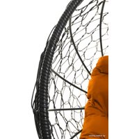 Кресло M-Group Кокос на подставке 11590407 (черный ротанг/оранжевая подушка)