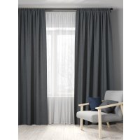 Комплект штор Loon Линен 1.5x2.7 м (серый, 2 шт)
