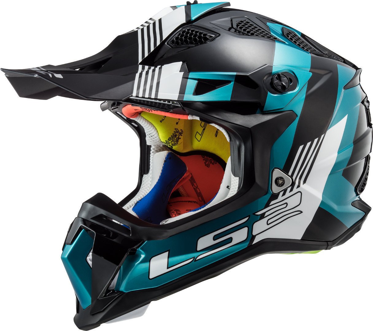 

Мотошлем LS2 MX700 Subverter Evo Max (2XL, черно-бирюзовый глянцевый)