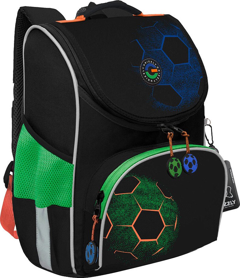 

Школьный рюкзак Grizzly RAm-685-10 (черный/синий)