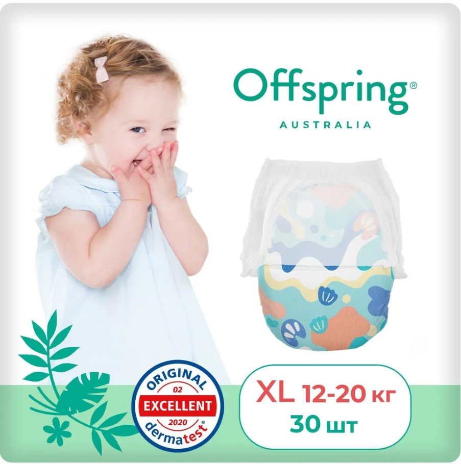 

Трусики-подгузники Offspring XL 12-20 кг Море OF02XLAQT (30 шт)
