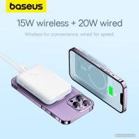 Внешний аккумулятор Baseus Magnetic Mini Air Wireless Fast Charge Power Bank 20W 10000mAh (белый)