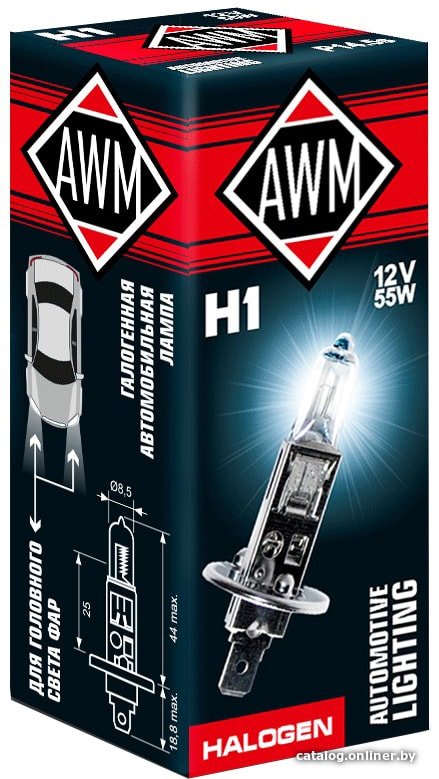 Галогенная лампа AWM H1 12V 55W P14.5S 1шт