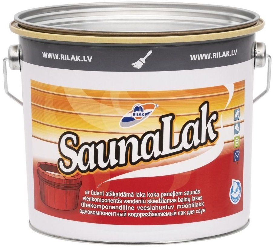 

Лак термостойкий Рижский лакокрасочный завод SaunaLak База 3 2.7л
