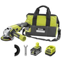 Угловая шлифмашина Ryobi R18AG-140S 5133003876 (с 1-им АКБ, сумка)