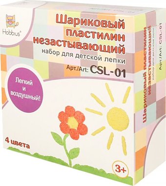 Пластилин легкий Hobbius Шариковый CSL-01 (105 г, 4 цв)
