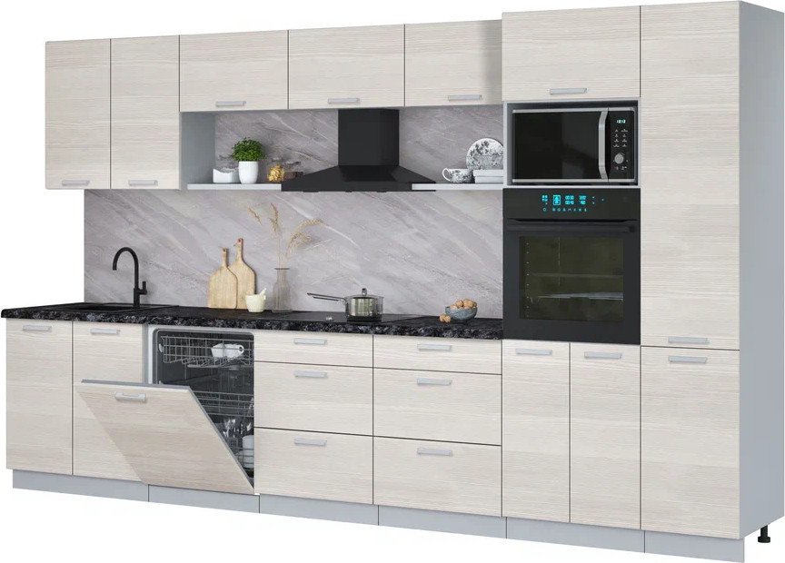 

Готовая кухня Интерлиния Мила Лайт 3.6-ПМ1 (вудлайн кремовый/вудлайн кремовый/кастилло темный)