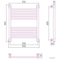 Полотенцесушитель Сунержа Богема+ прямая 600х500 15-0220-6050