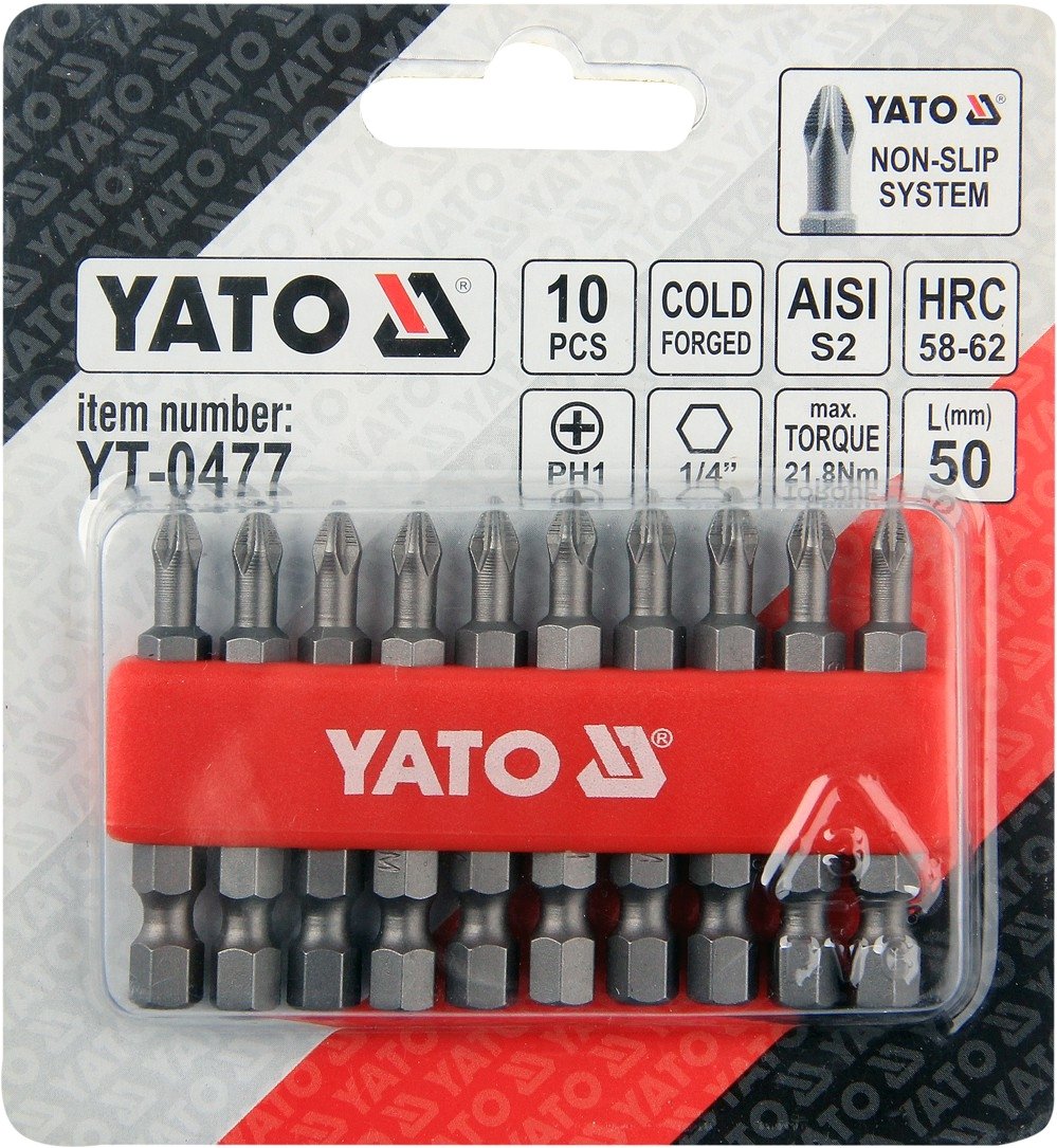 

Набор бит Yato YT-0477 (10 предметов)