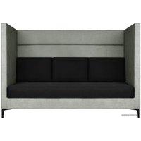 Диван Brioli Дирк трехместный (рогожка, J20-J22 (серый, черные вставки)