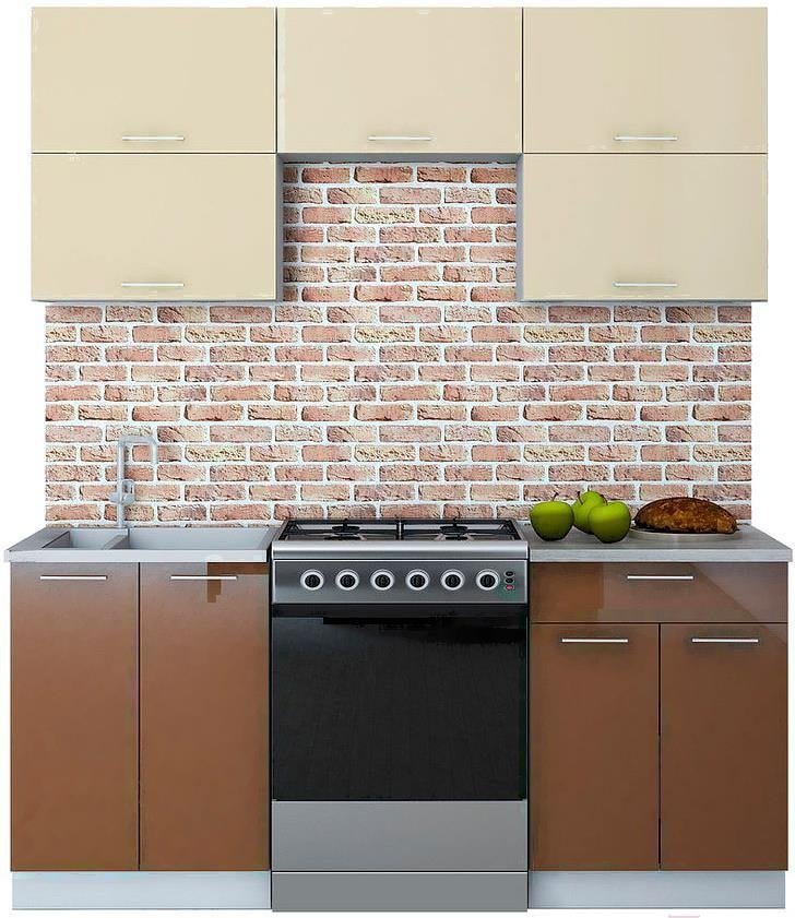 

Готовая кухня Интерлиния Мила Gloss 60-18 (ваниль/шоколад)
